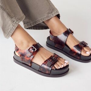 Melissa Jelly Tortoiseshell Platform Sandals with Buckles